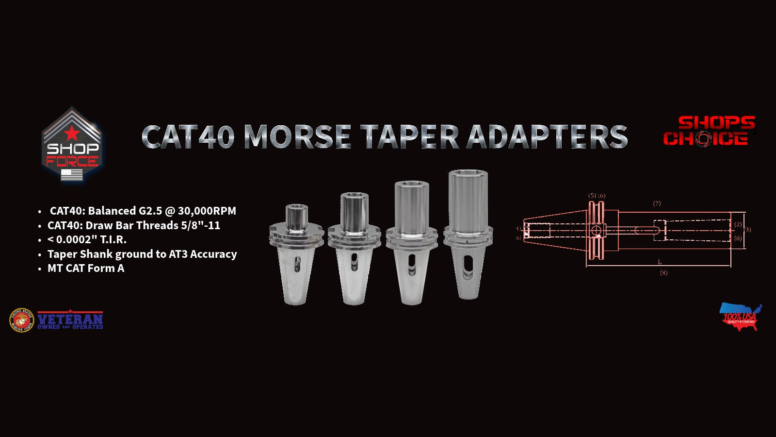 CAT40 Morse Taper Adapters