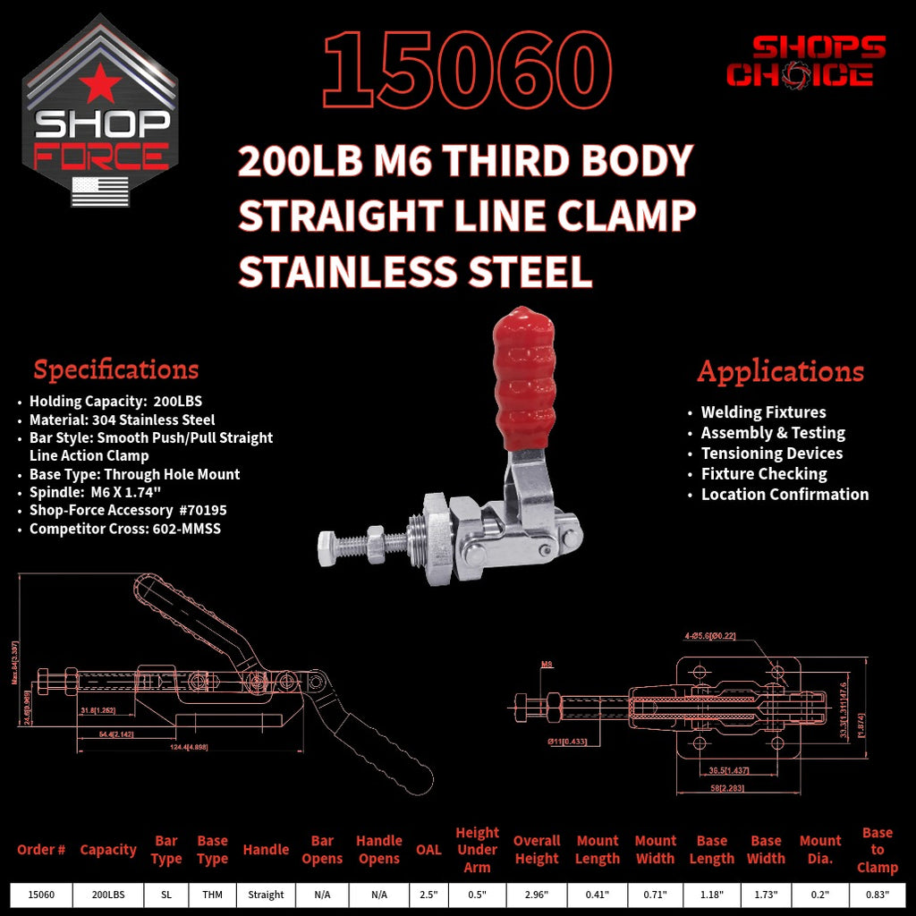 200LB PUSH/PULL (STRAIGHT LINE) CLAMP - 15060 - Shop-Force