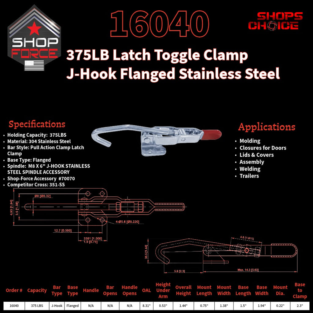 375LB LATCH CLAMP - 16040 - Shop-Force
