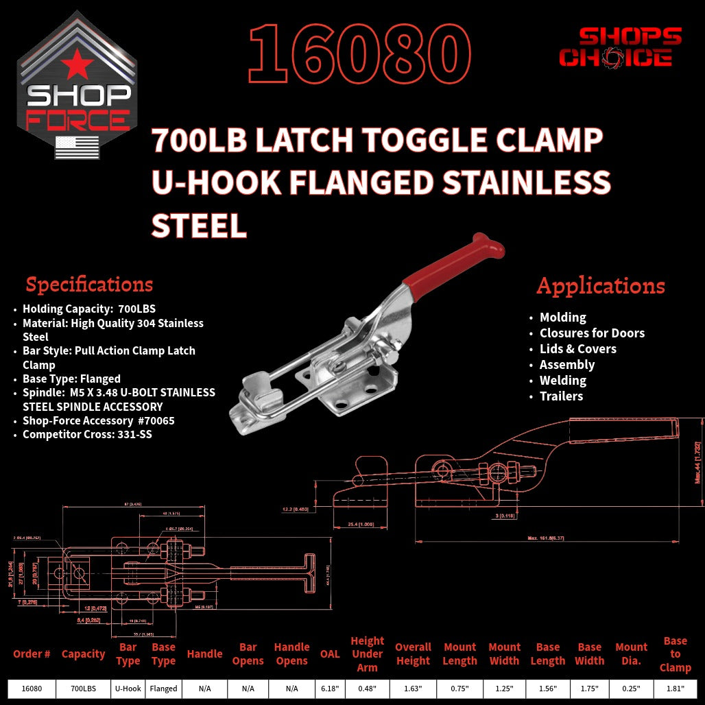 700LB LATCH CLAMP - 16080 - Shop-Force