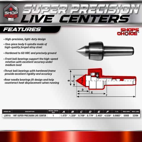 High-precision live center for machining, featuring durable alloy steel construction and high-speed rotation support. Ideal for CNC lathes and machining centers.