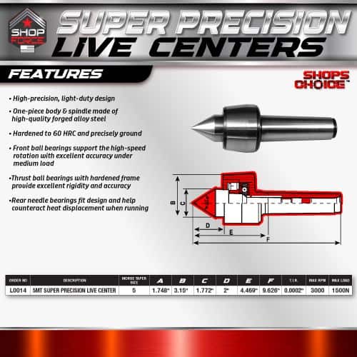 High-precision live center for CNC machines, featuring high-quality forged alloy steel, pinpoint accuracy, and durable design, ideal for turning and milling operations.