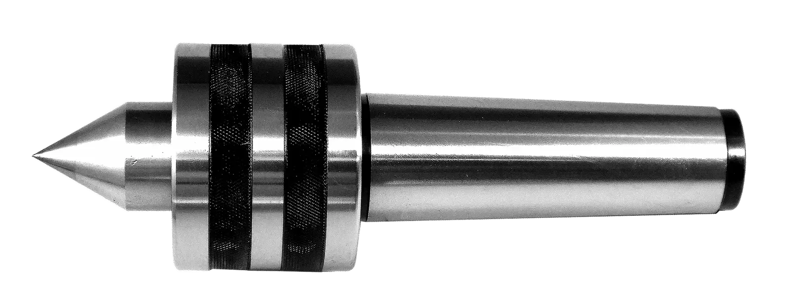 High-precision metal CNC machine tool holder with tapered shank and locking mechanism for industrial machining.