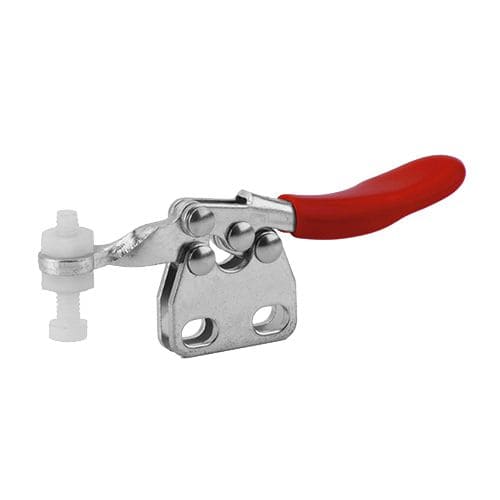 High-quality cable clamp with red handle, ideal for electrical and industrial applications, offering secure fastening and durable construction for reliable performance.