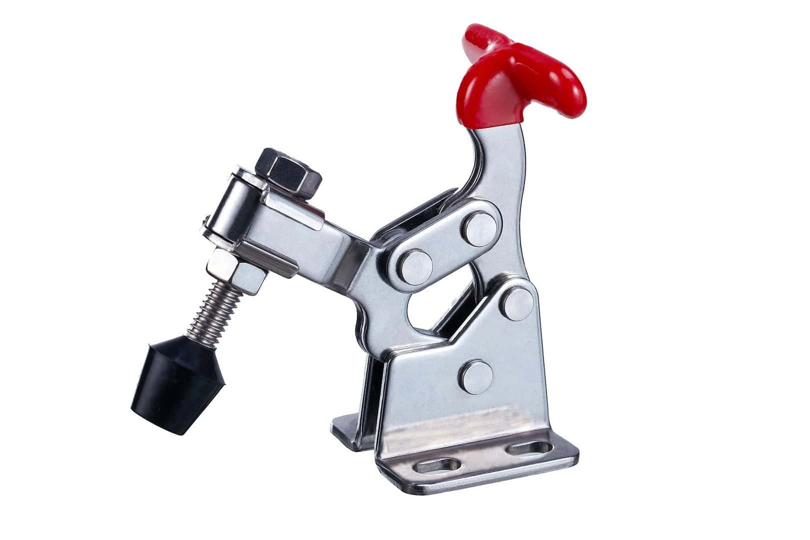 Industrial clip clamp with adjustable tightening mechanism for secure attachment in manufacturing and assembly processes. Heavy-duty construction ensures reliable performance in industrial settings.