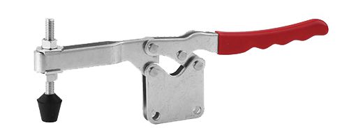 High-quality bar clamp tool with red handle, used for woodworking and metalworking projects, ensuring secure holding and precise pressure application.