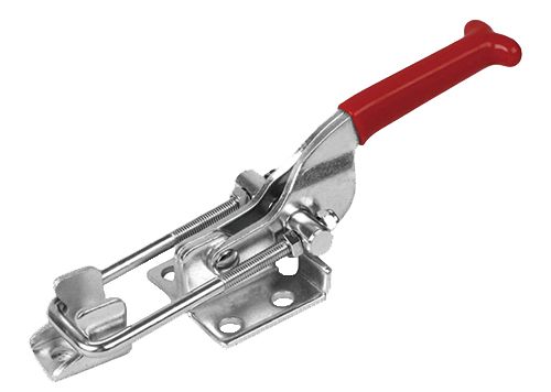 Heavy-duty tile leveling plier with stainless steel construction and red handle for professional tiling and flooring installation.
