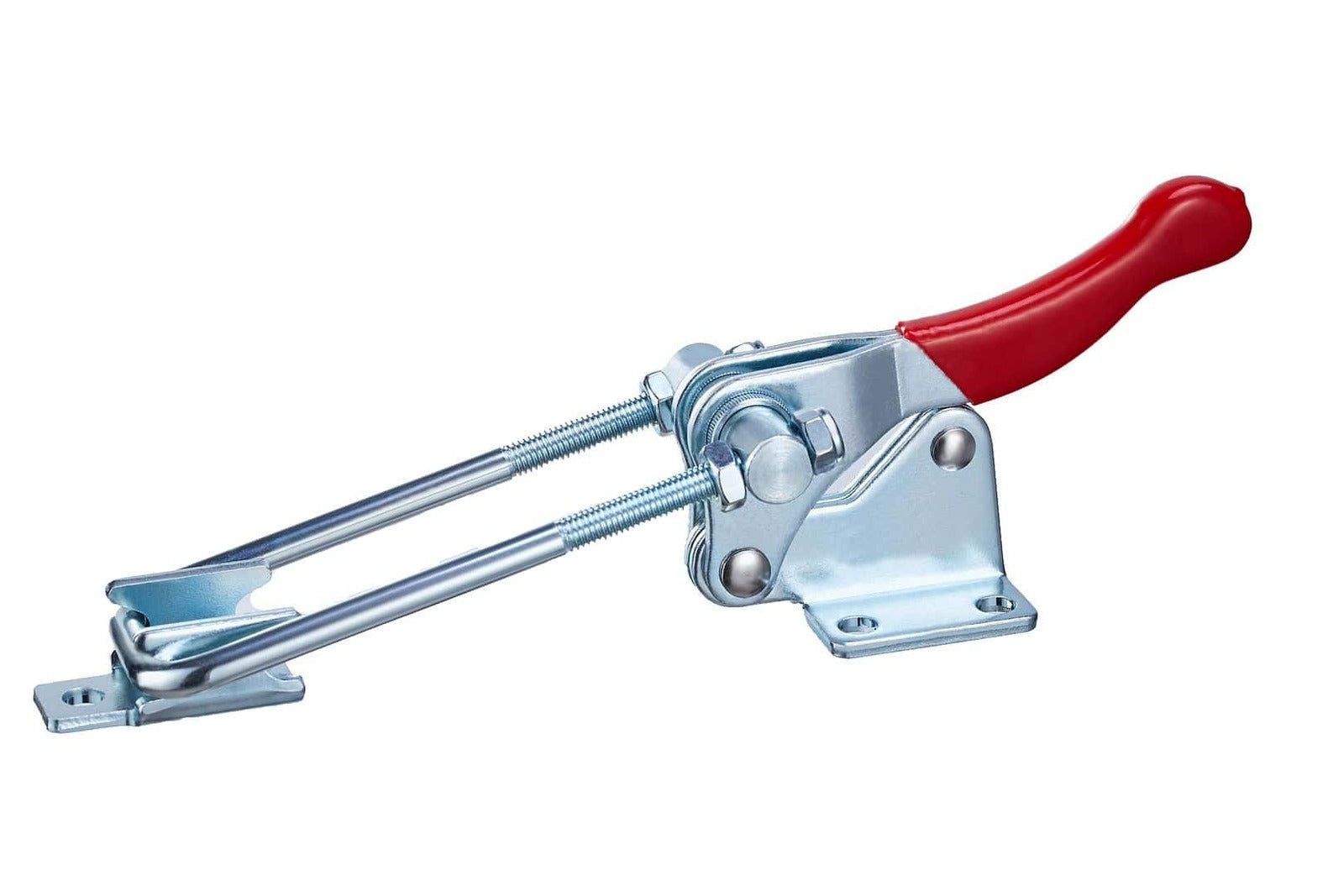 Heavy-duty manual hand sealer with red handle, used for industrial packaging and sealing applications. Durable metal construction designed for professional box and carton sealing needs.