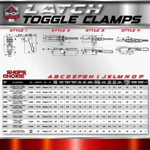 High-quality latch toggle clamps with various styles and specifications, ideal for industrial and woodworking applications. Designed for secure fastening and reliable performance.