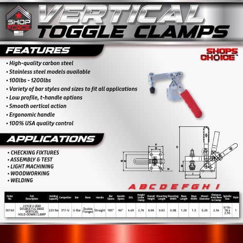 Premium Vertical Toggle Clamps for Secure Workholding and Machinery Applications.