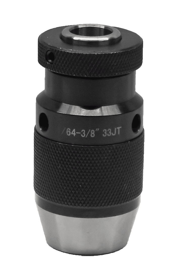 High-precision drill chuck for industrial machinery, 1/64-3/8 inch capacity, 33JT, durable and reliable for professional use.