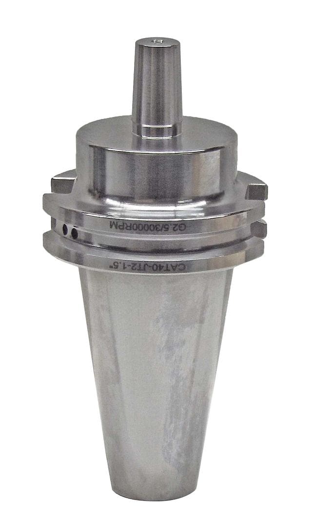 Precision CNC machine tool holder for industrial machining and manufacturing.