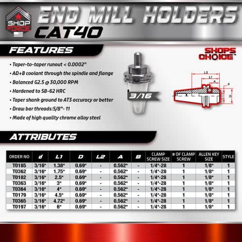 3. High-performance end mill holders for machining, featuring balanced G2.5 at 30,000 RPM, hardened steel construction, and precise AT3 accuracy for optimal CNC tooling performance.