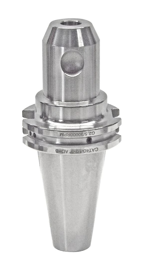 High-precision CNC machine tool holder, made of durable steel with a tapered shank for secure mounting and stability in machining operations. Suitable for industrial manufacturing and milling applications.