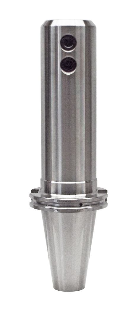 Precision metal industrial tool holder for machining and manufacturing processes.