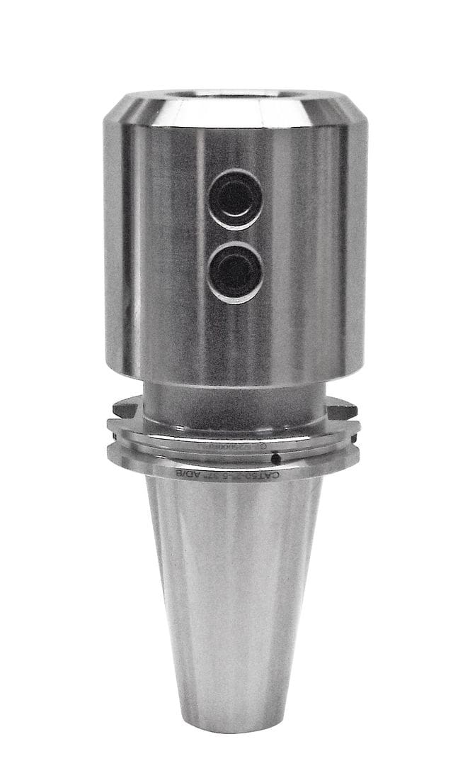 High-precision metal cutting tool holder with dual holes for secure machining applications. Durable metal construction for industrial manufacturing and tooling efficiency.