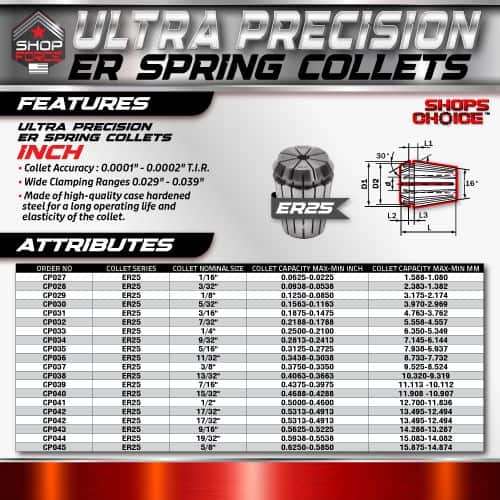 1. ultra precision ER spring collets for CNC machining and tool holding applications, made from hardened steel for durability and consistent performance.