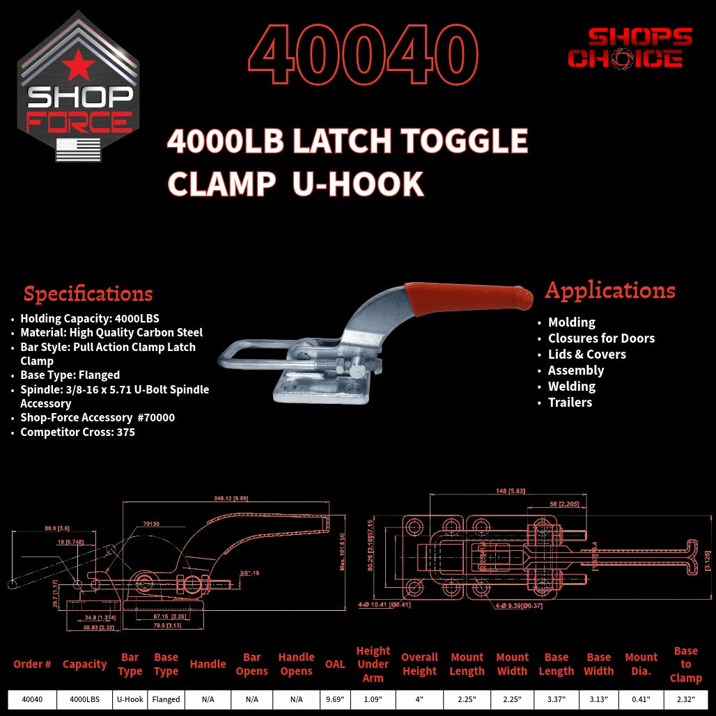 4000LB LATCH CLAMP - 40040 - Shop-Force