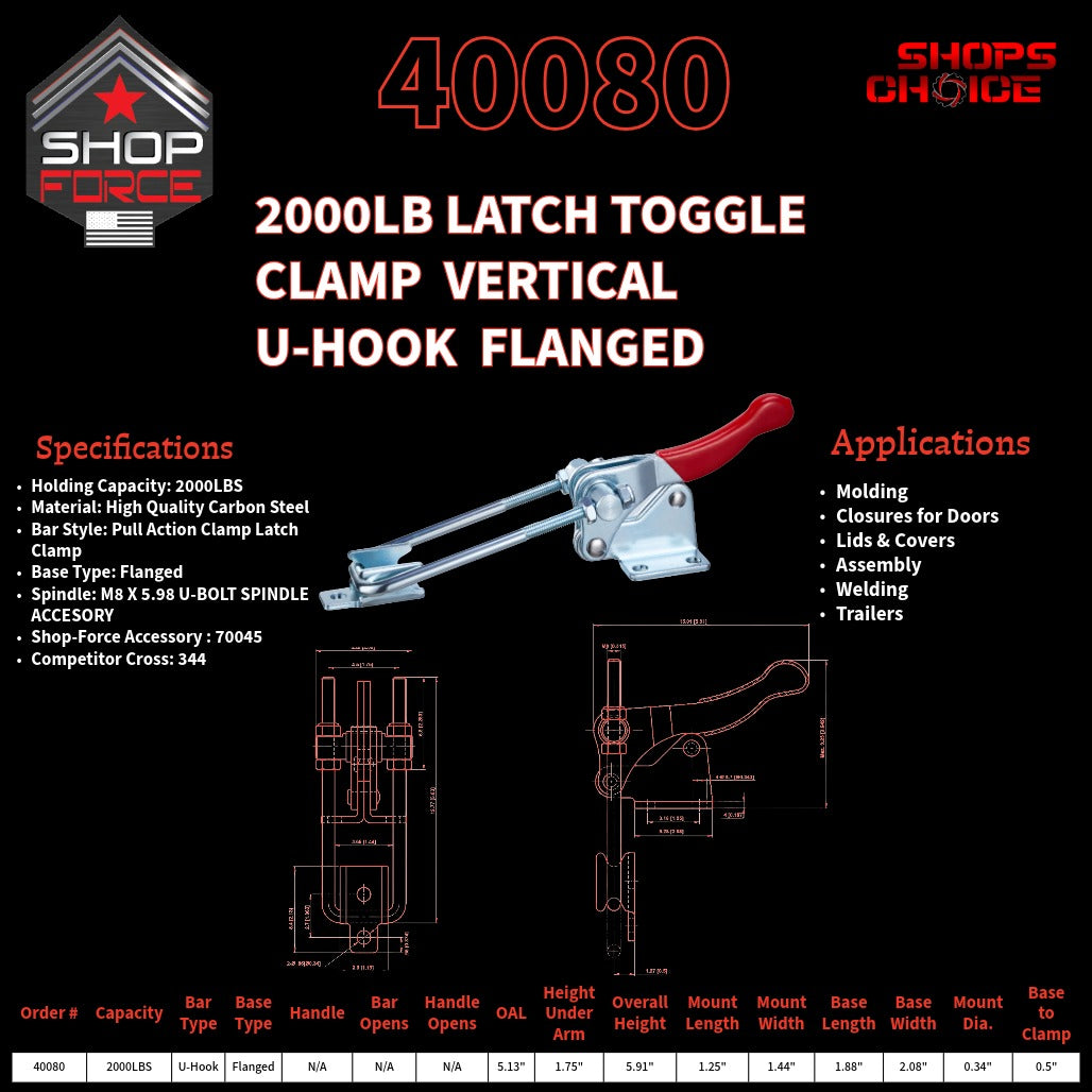 2000LB LATCH CLAMP - 40080 - Shop-Force