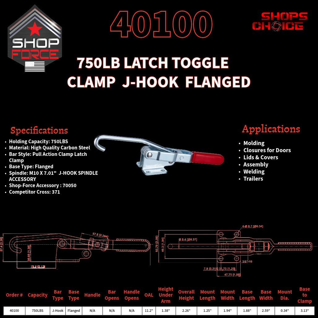 750LB LATCH CLAMP - 40100 - Shop-Force