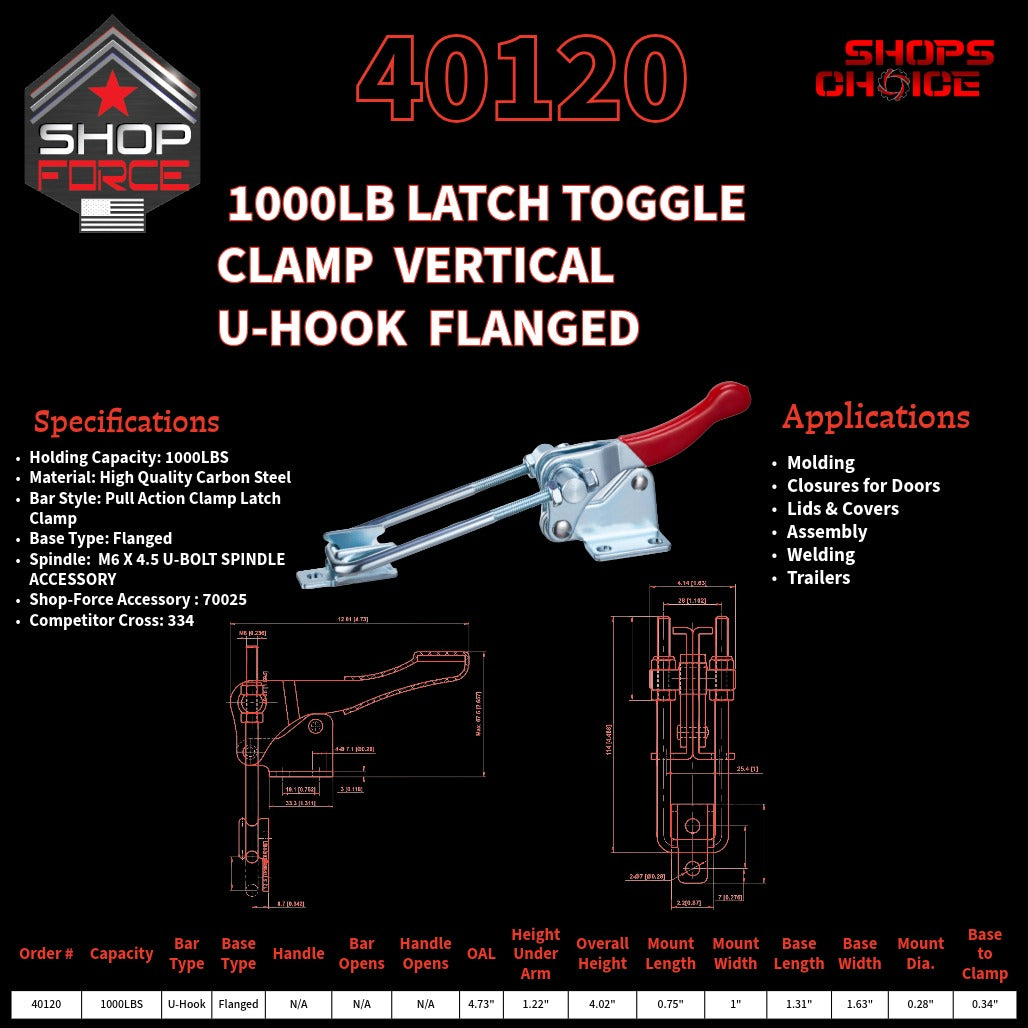 1000LB LATCH CLAMP - 40120 - Shop-Force