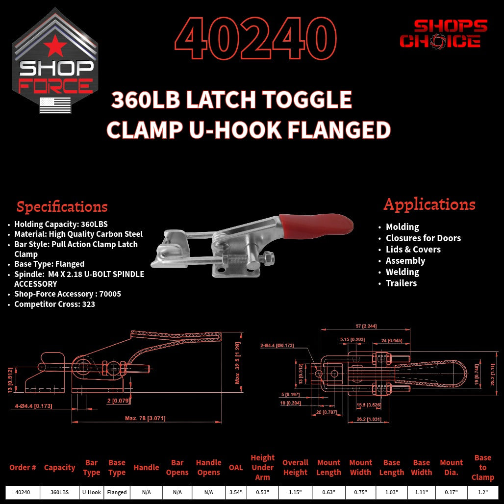 360LB LATCH CLAMP - 40240 - Shop-Force