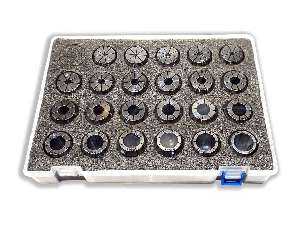 Precision metal cutting inserts in a storage case, ideal for industrial machining and tooling applications. High-quality, durable cutting tools for CNC and manufacturing processes.