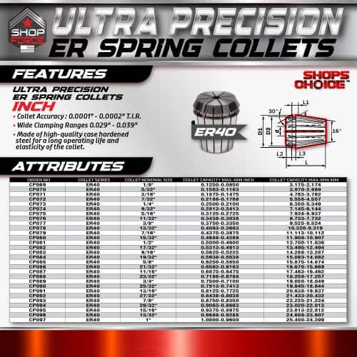 1. Ultra precision ER spring collets for accurate and reliable machining, available in various sizes for CNC grinding, cutting, and industrial applications.
