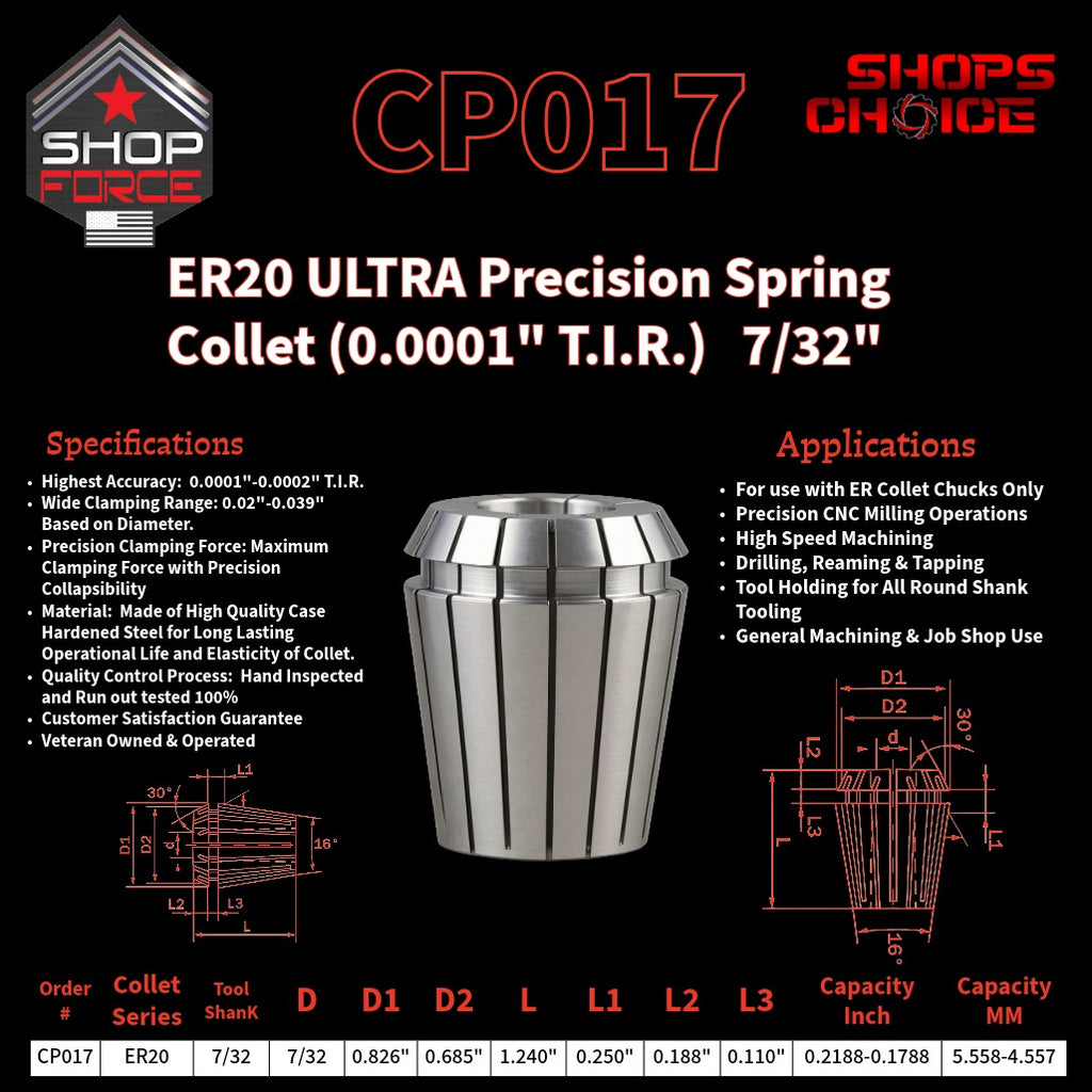 CP017 Ultra High Precision ER Spring Collets image 2