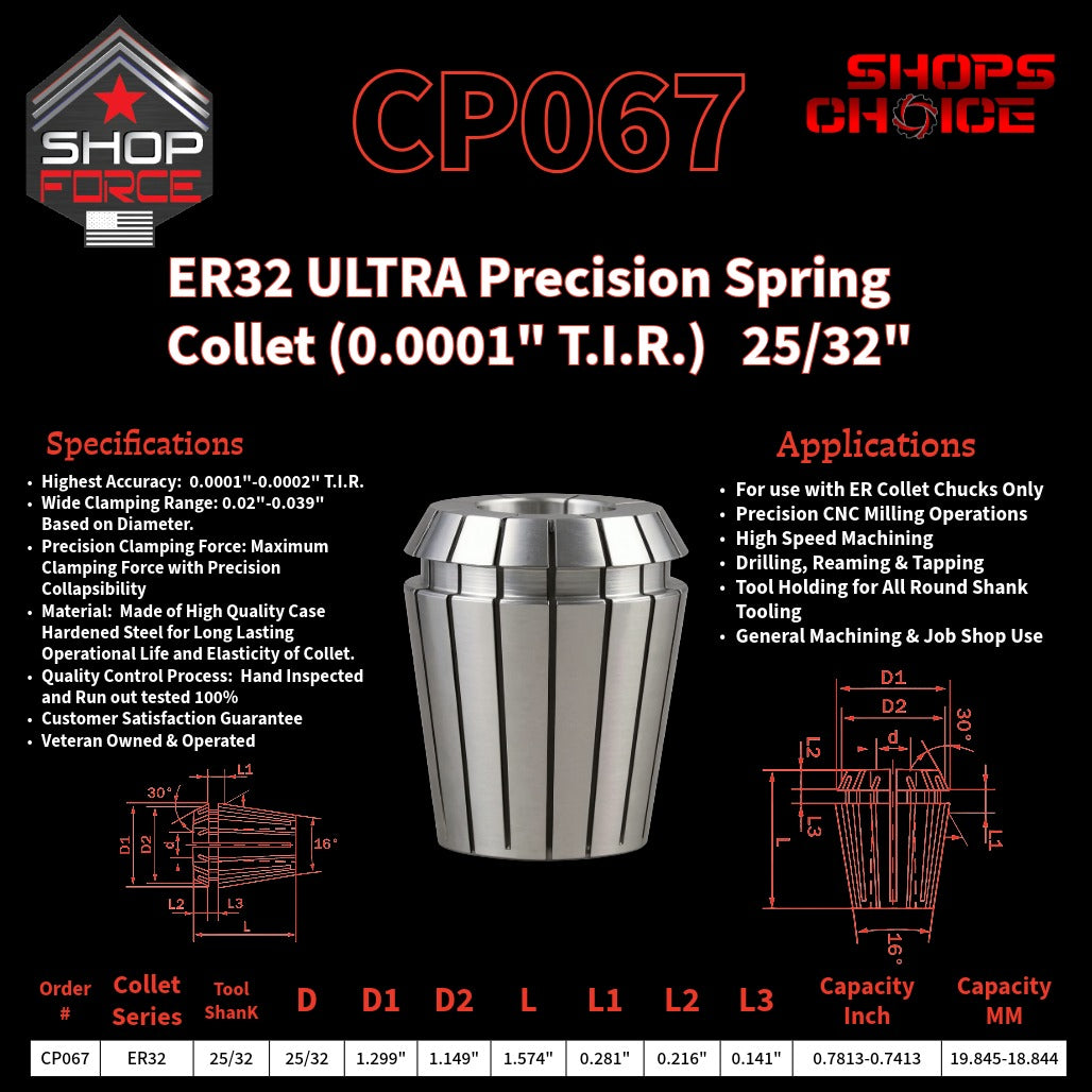 CP067 Ultra High Precision ER Spring Collets image 2