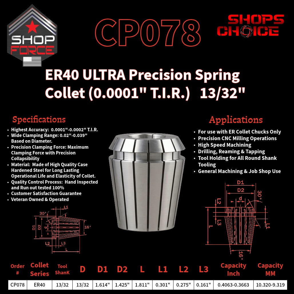 CP078 Ultra High Precision ER Spring Collets image 2