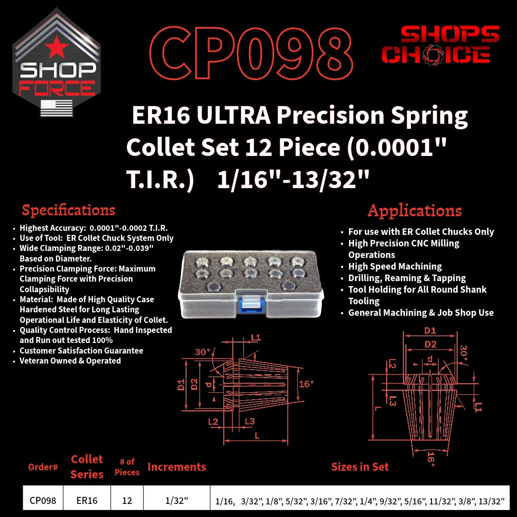 CP098 Ultra High Precision ER Spring Collets image 2