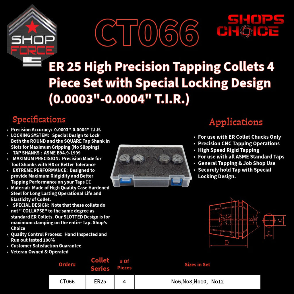 CT066 ER Tap Collets set image 2