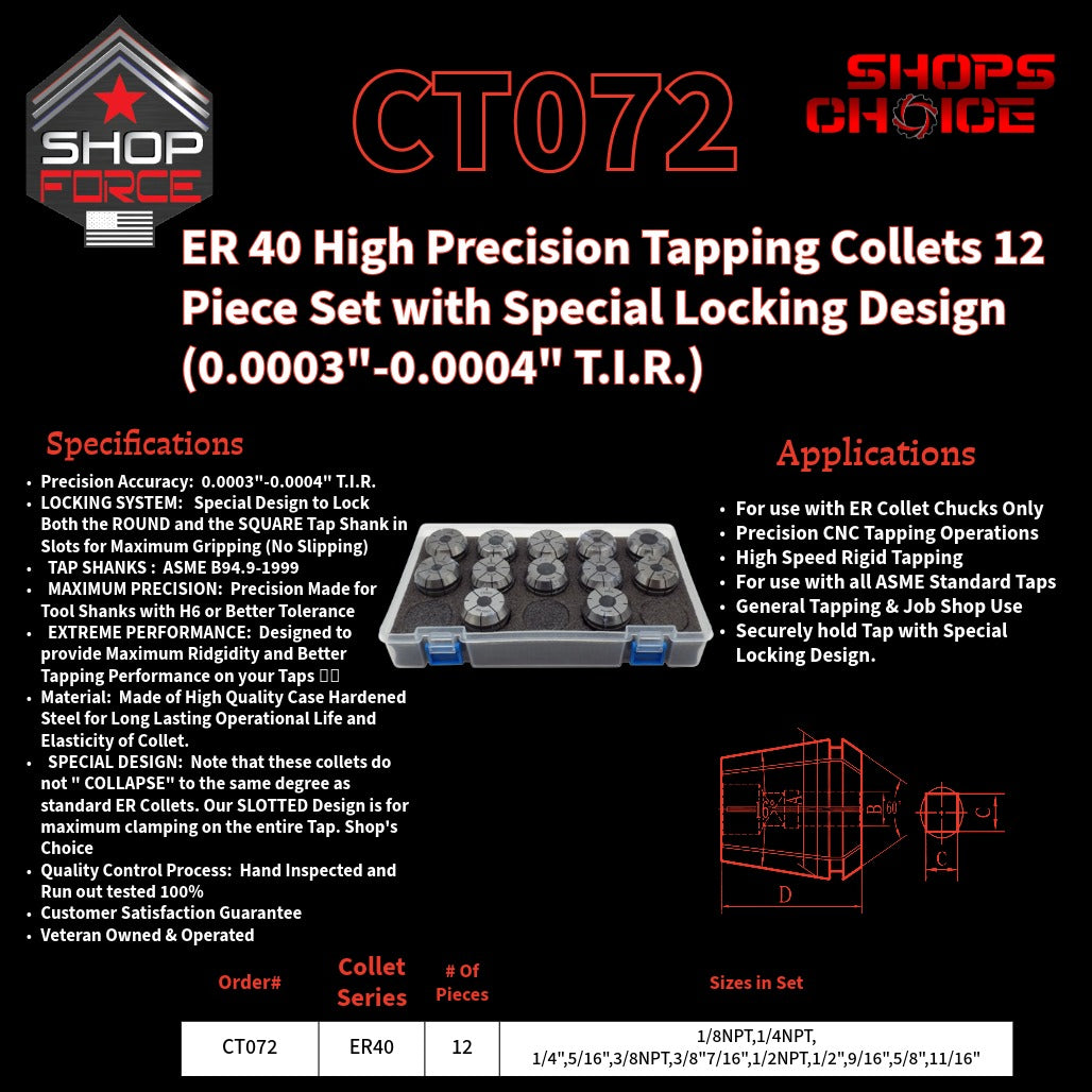 CT072 ER Tap Collets set image 2