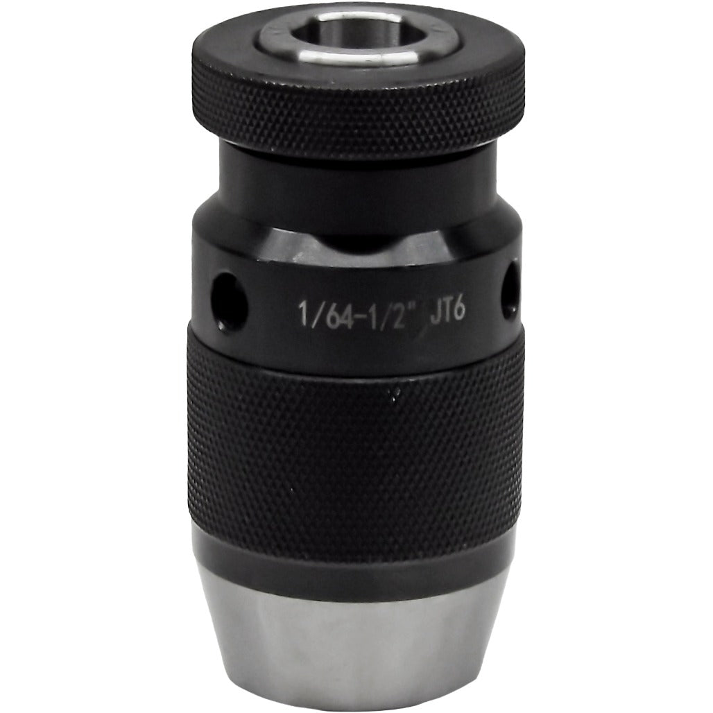 4. High-precision heavy-duty keyless drill chucks with 4000 RPM, self-tightening feature, and heat-treated ground for industrial drilling applications.