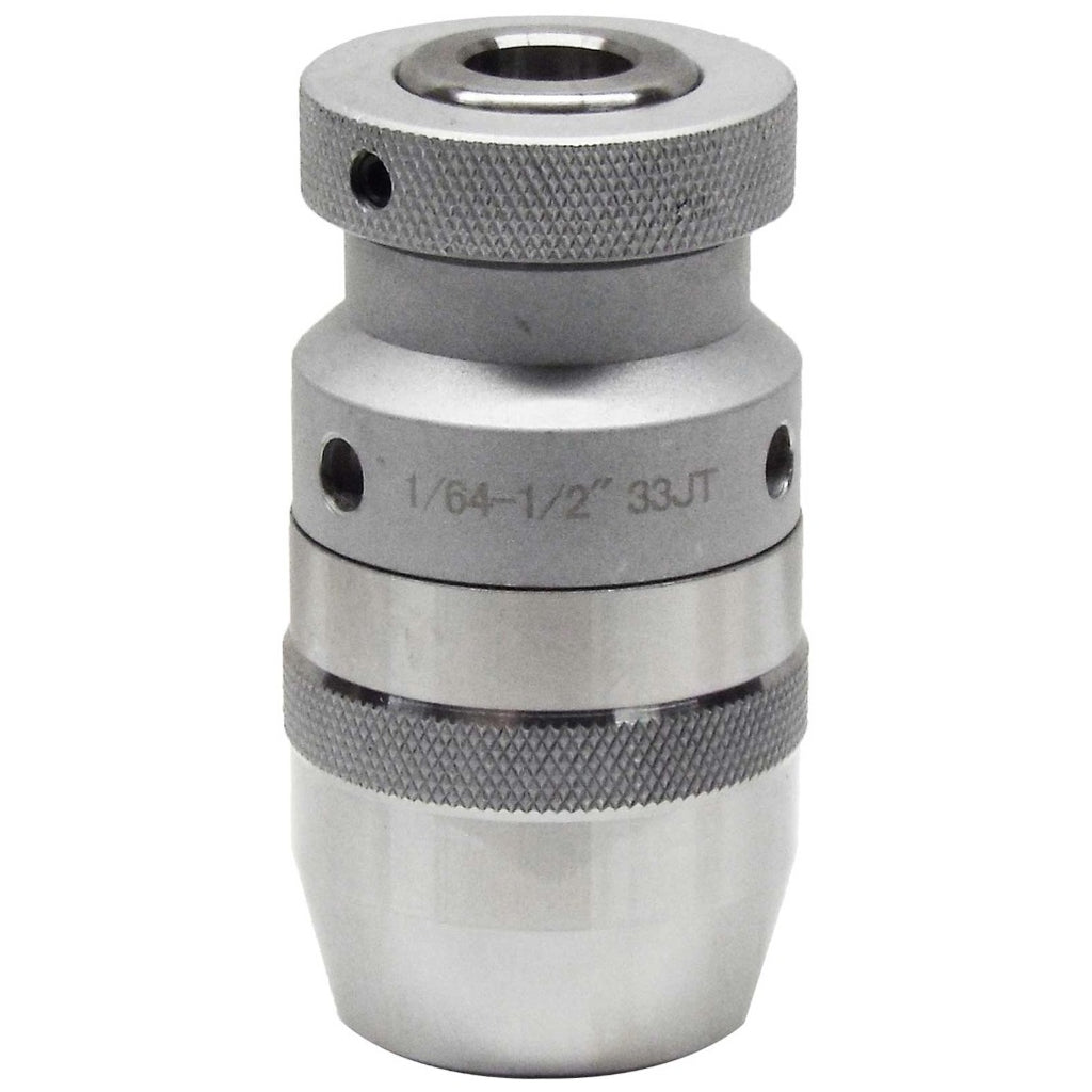 High precision JT keyless drill chucks for industrial use, offering 10,000 RPM, nickel coating, self-tightening, and heat-treated construction for durability and accuracy.