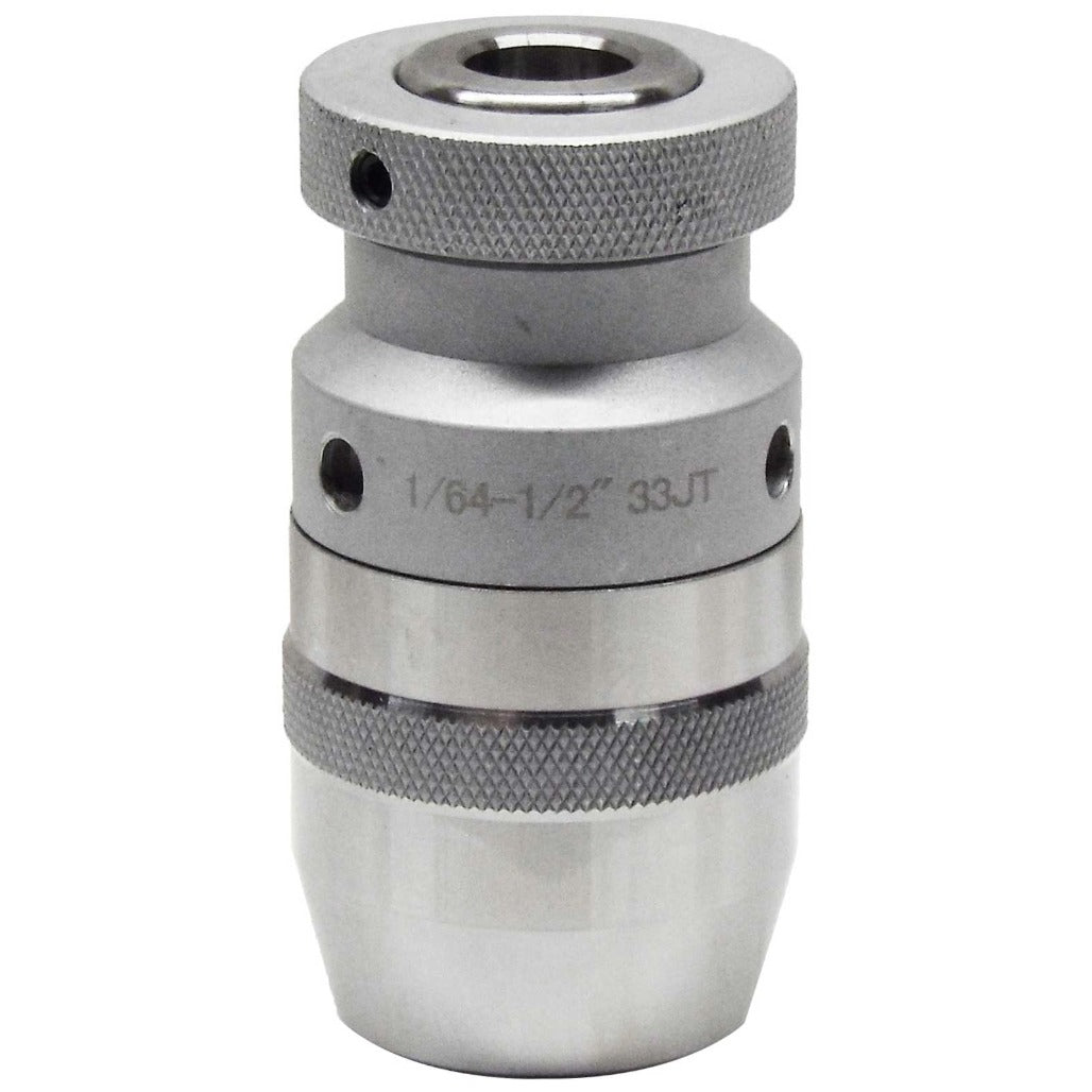High precision JT keyless drill chucks for industrial use, offering 10,000 RPM, nickel coating, self-tightening, and heat-treated construction for durability and accuracy.