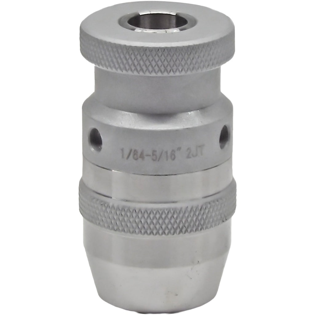 High precision JT keyless drill chucks for industrial use, offering 10,000 RPM, nickel coating, self-tightening, and heat-treated construction for durability and accuracy.