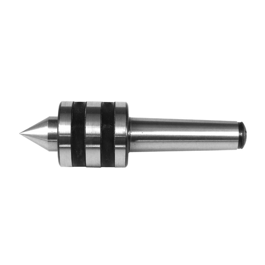 Precision low profile live center with high-speed design and durable alloy steel construction for woodworking and machining applications.