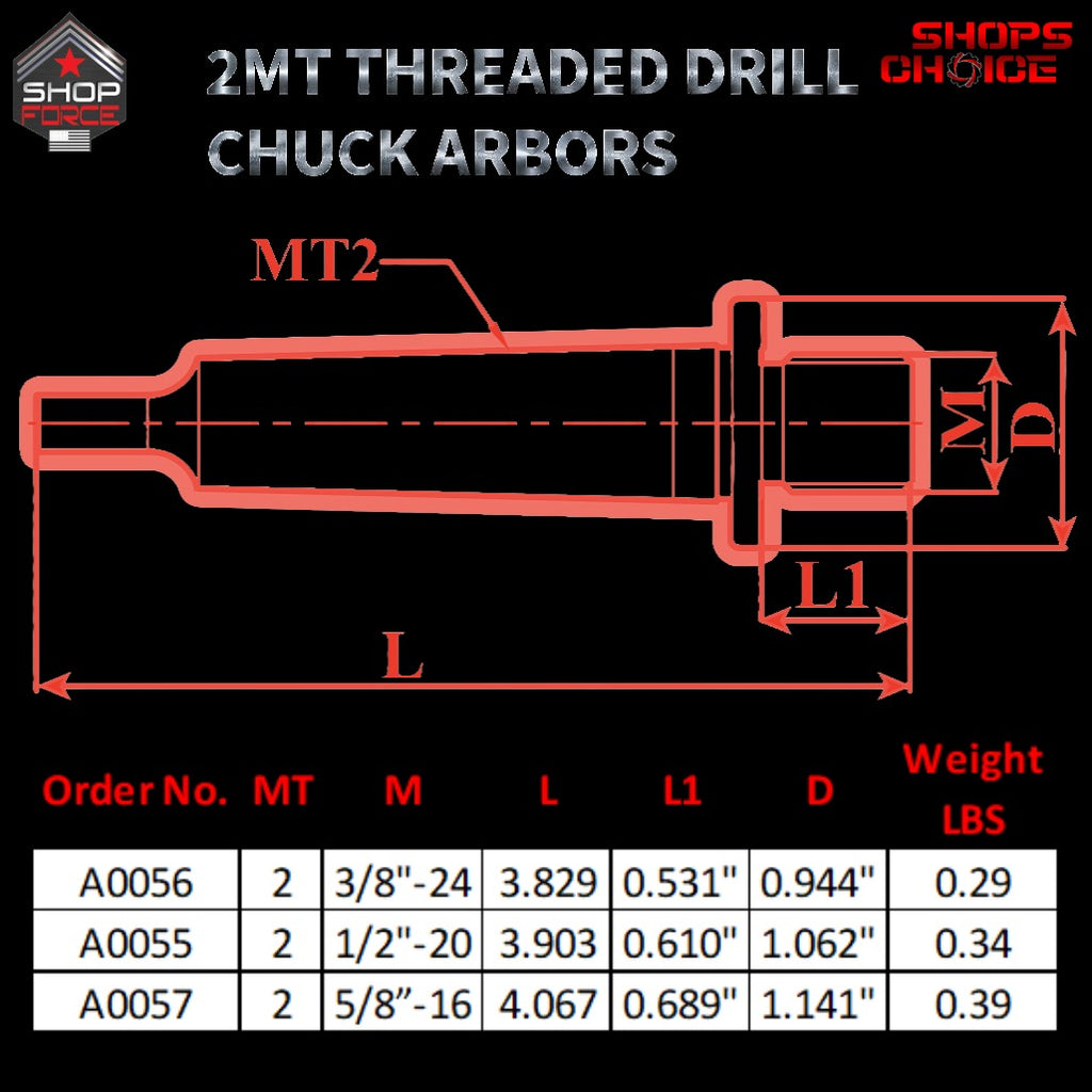 A0055 Morse Taper Threaded Drill Chuck Arbor image 3