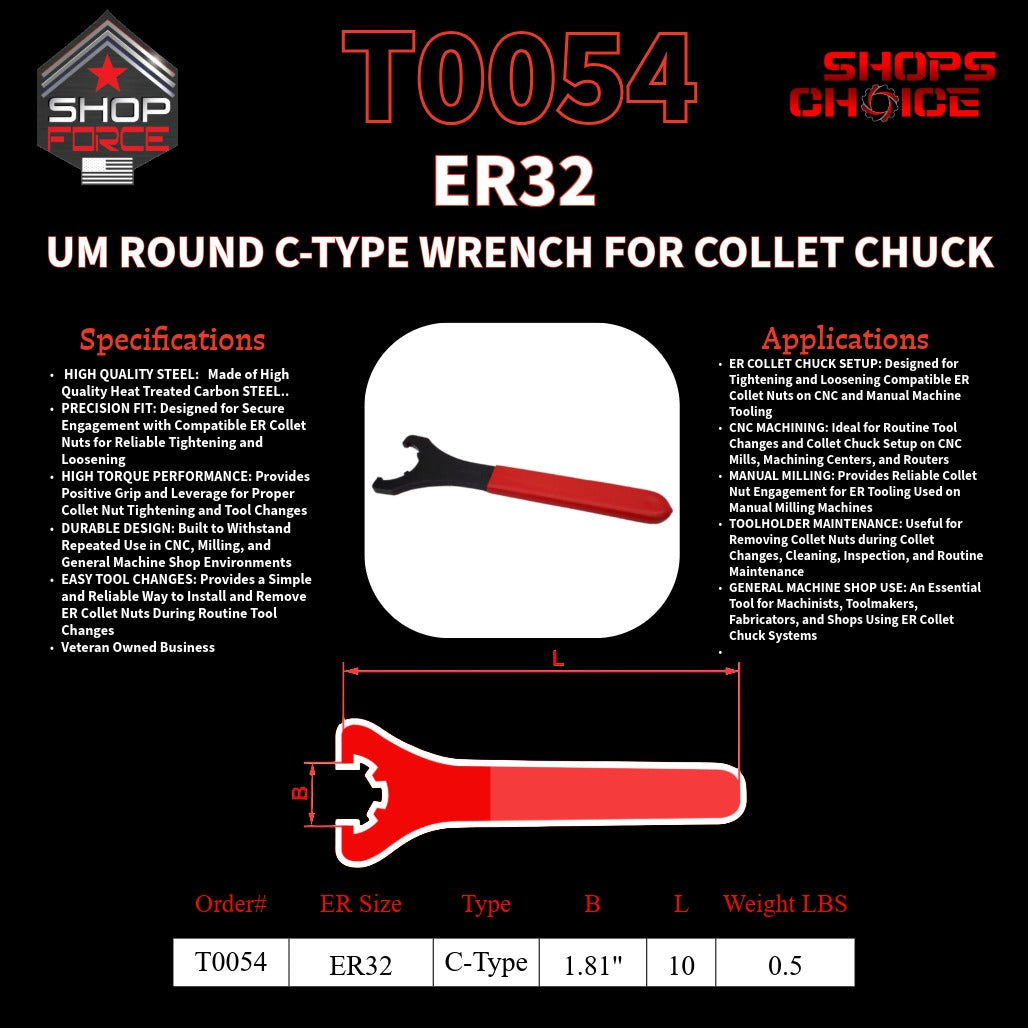 ER32 UM Round C-Type WRENCH FOR COLLET CHUCK