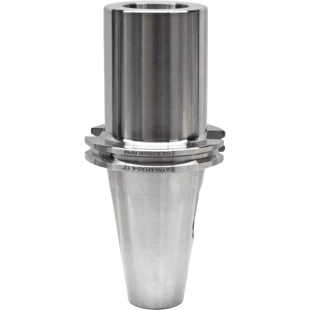 Morse Taper CAT50 adapters for CNC machining, precision tool holder for high-speed applications, features balanced G2.5 20,000 RPM, and CAT50 drawbar threads 1-8 for professional machining needs.