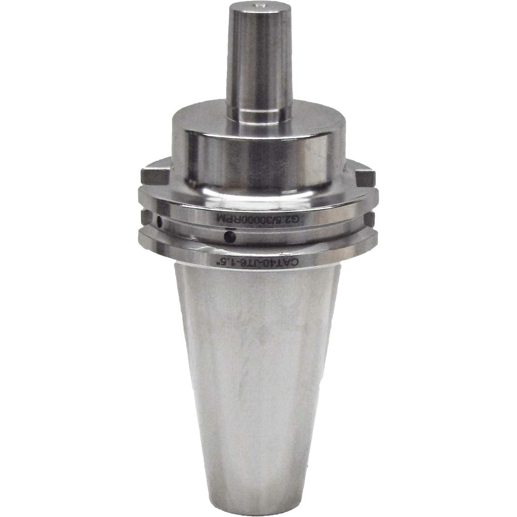 Jacobs Taper Cato Adapters for machining and tool holding, high precision, non-coolant, balanced G2.5, tapered shank to AT3 accuracy, compatible with Hayes Jacobs Chucks, featuring CAT40 drawbar threads.