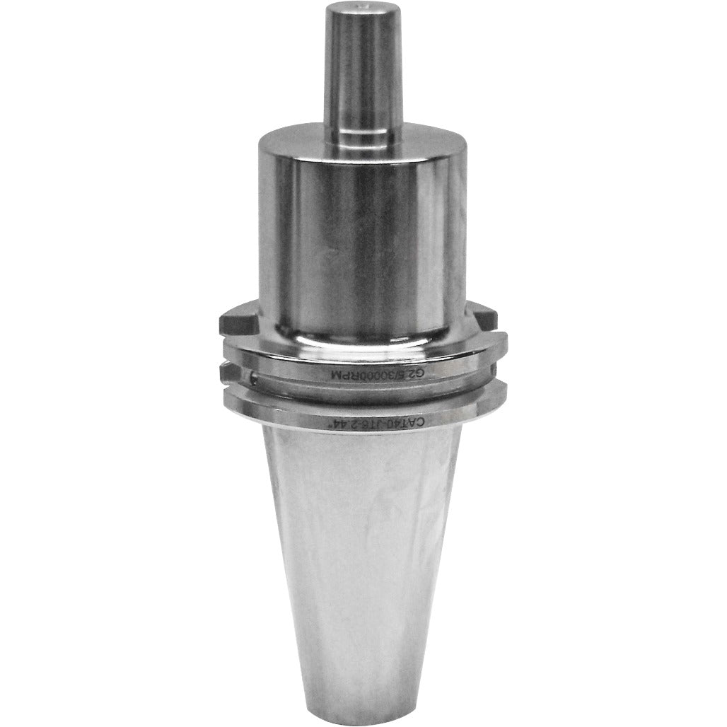 Jacobs Taper Cato Adapters for machining and tool holding, high precision, non-coolant, balanced G2.5, tapered shank to AT3 accuracy, compatible with Hayes Jacobs Chucks, featuring CAT40 drawbar threads.