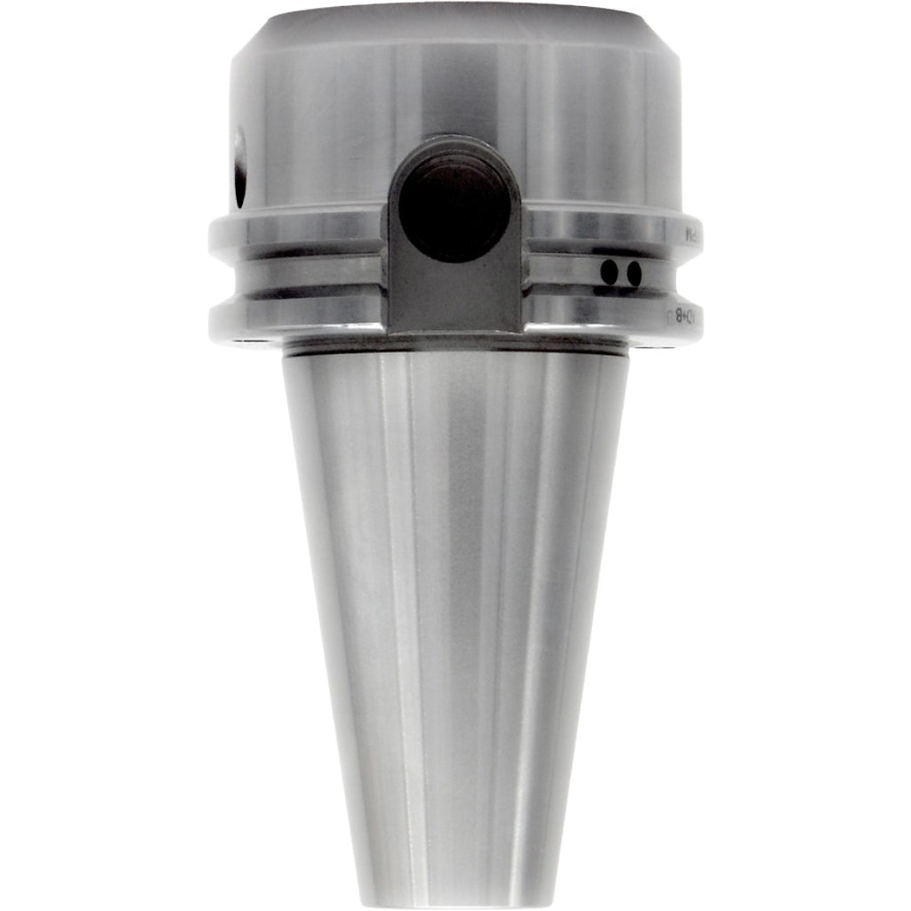 End Mill Holders Catalog with features such as tapered runout, balanced G2.5 at 30,000 RPM, hardened steel construction, and compatibility with AT3 accuracy, ideal for precise machining applications.