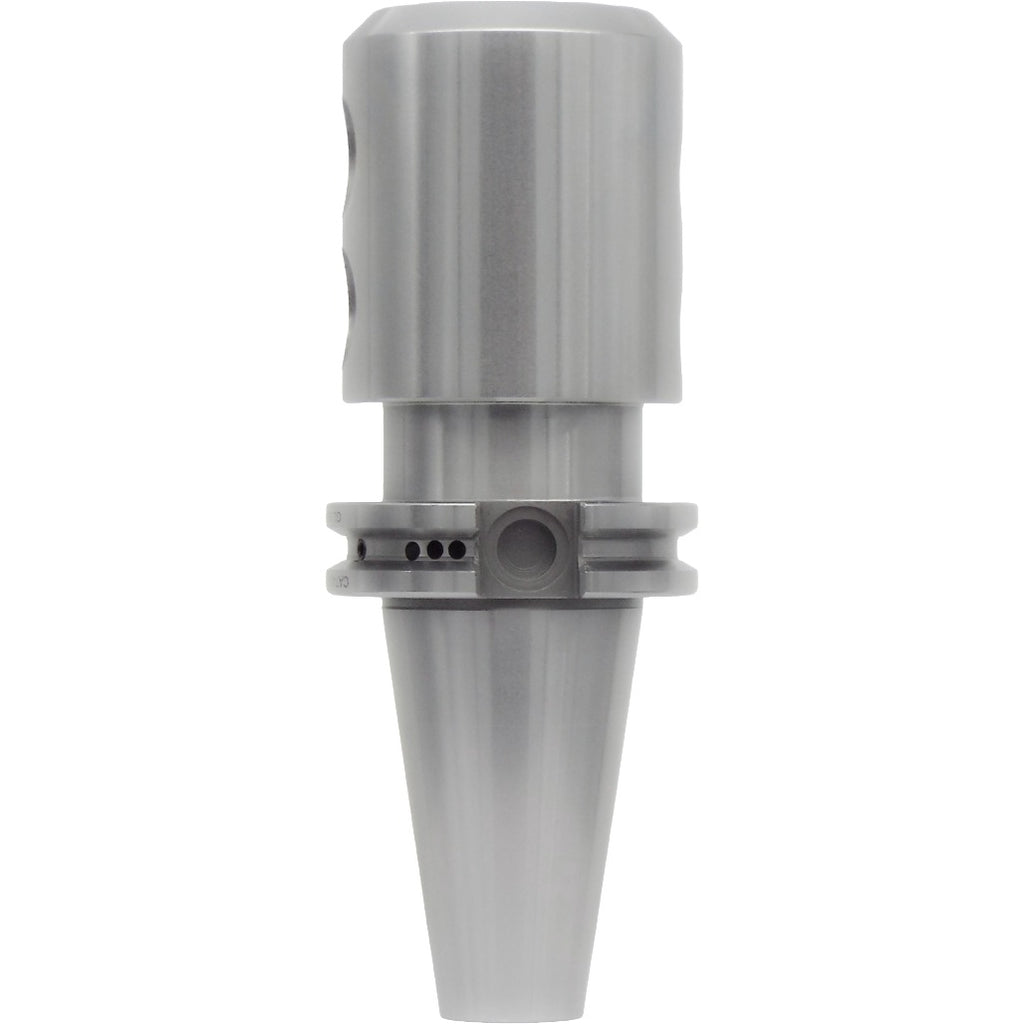 End Mill Holders Catalog with features such as tapered runout, balanced G2.5 at 30,000 RPM, hardened steel construction, and compatibility with AT3 accuracy, ideal for precise machining applications.