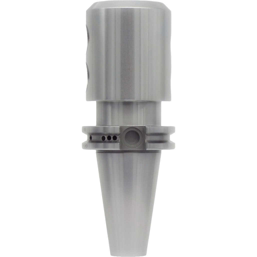End Mill Holders Catalog with features such as tapered runout, balanced G2.5 at 30,000 RPM, hardened steel construction, and compatibility with AT3 accuracy, ideal for precise machining applications.