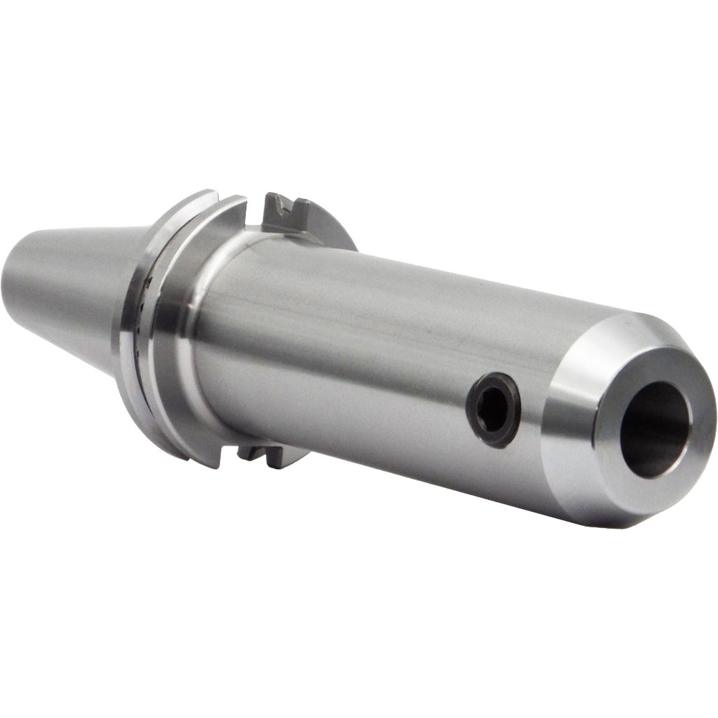 Precision CNC machine part, metallic tool holder for industrial manufacturing and machining operations.