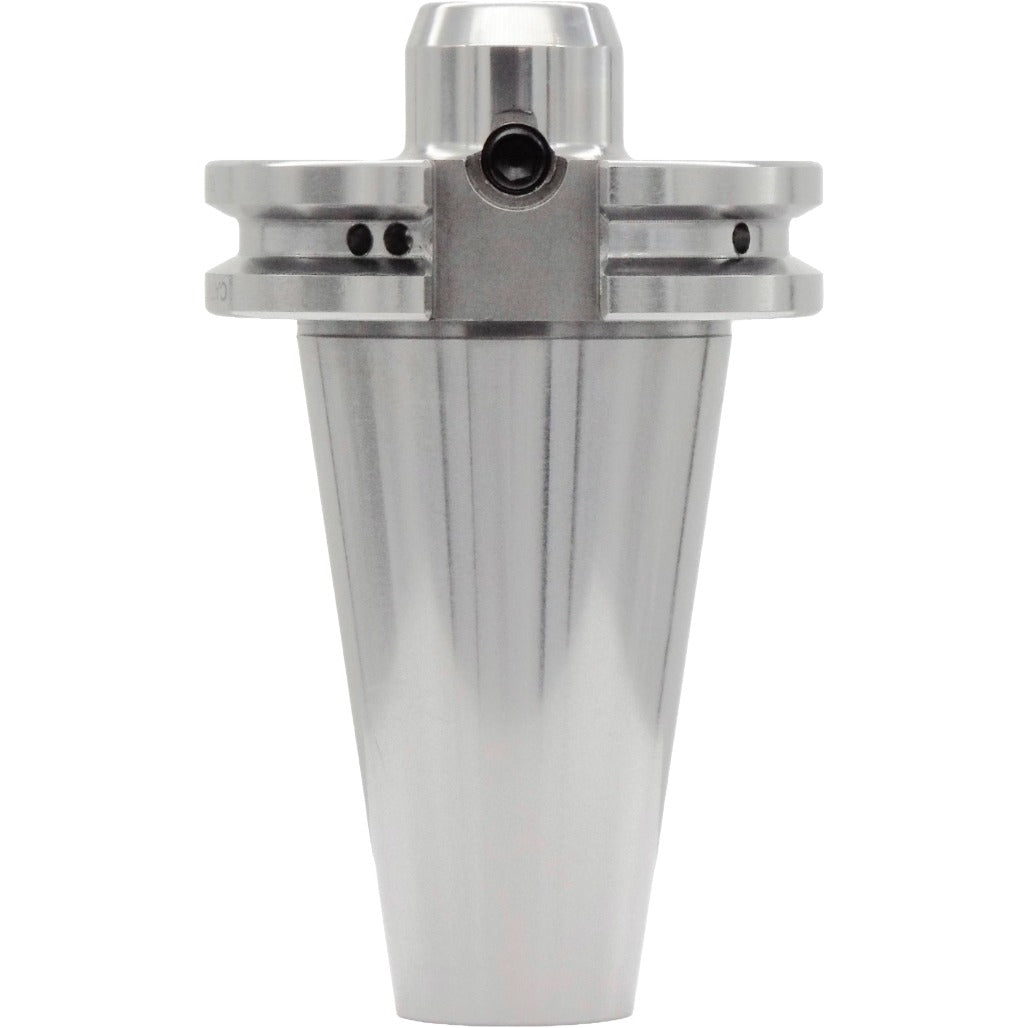 Taper-to-taper end mill holder for CNC machining, made of high-quality chrome alloy steel with precise dimensions and high clamping strength for industrial cutting applications.