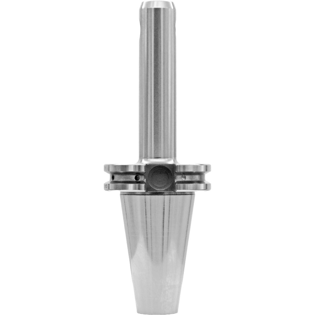 Taper-to-taper end mill holder for CNC machining, made of high-quality chrome alloy steel with precise dimensions and high clamping strength for industrial cutting applications.
